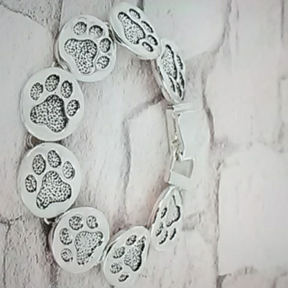 SOLD OUT!!!Silvertoned Textured Paw Print